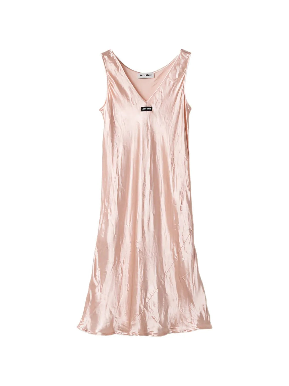 Logo-patch V-neck dress MF6410 S OOO 6316F0924 MIU MIU 