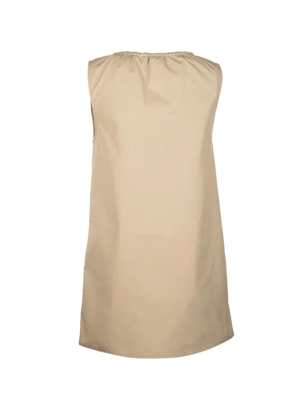 Bow-detail logo-patch mini dress MF6414 S OOO 12NSF0A08 MIU MIU 