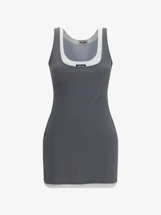 Stretch jersey mini-dress MF6438 S OOO 122RF0276 MIU MIU 
