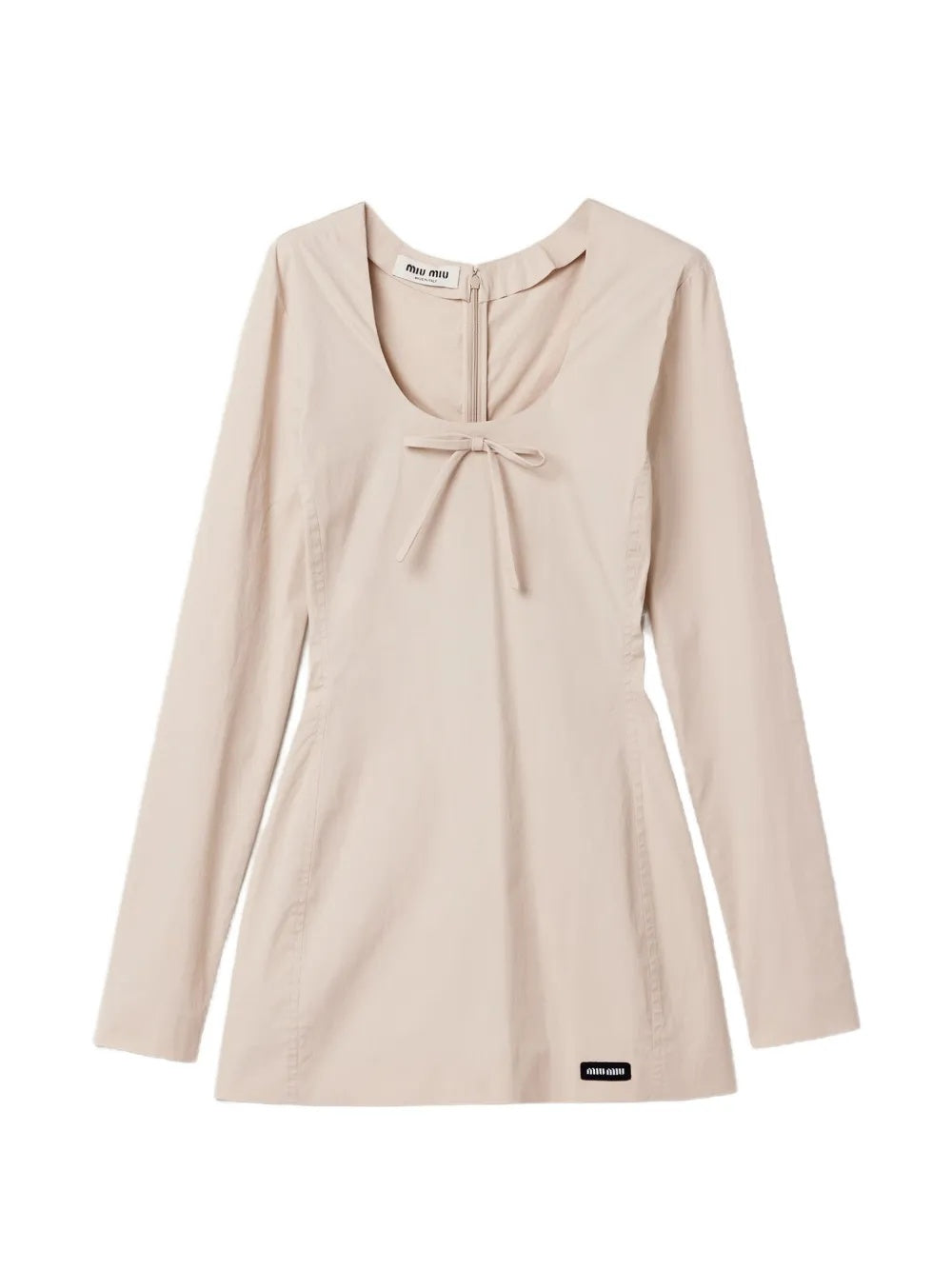 Bow-detail long-sleeve mini dress MF6588 S OOO 6472F0A08 MIU MIU 