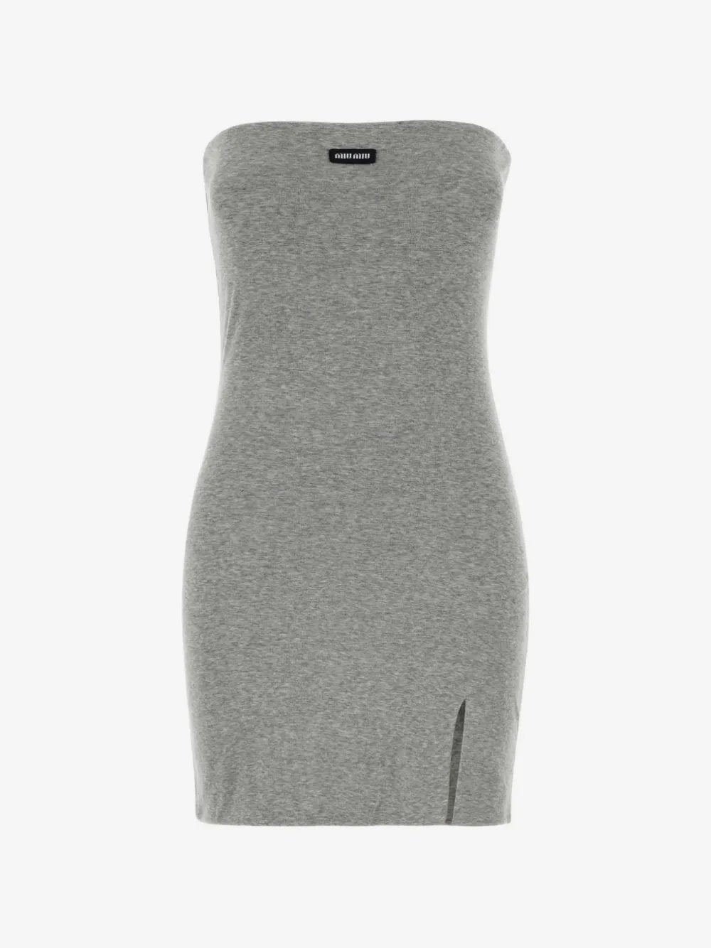 Logo-patch strapless mini dress MJA927 S OOO 192CF0031 MIU MIU 