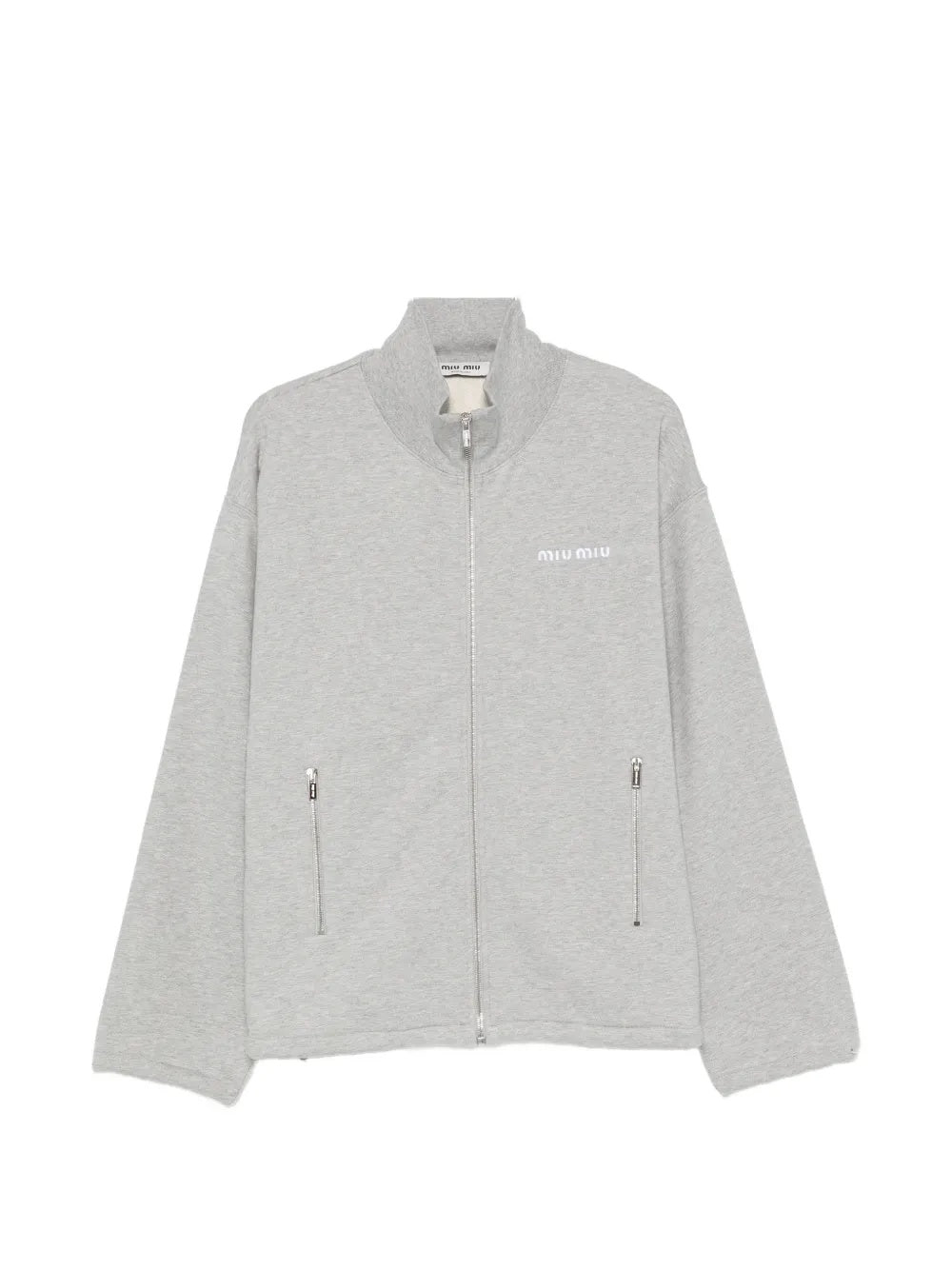 Logo-embroidered zip-up sweatshirt MJL042 S OOO 13UKF0031 MIU MIU 