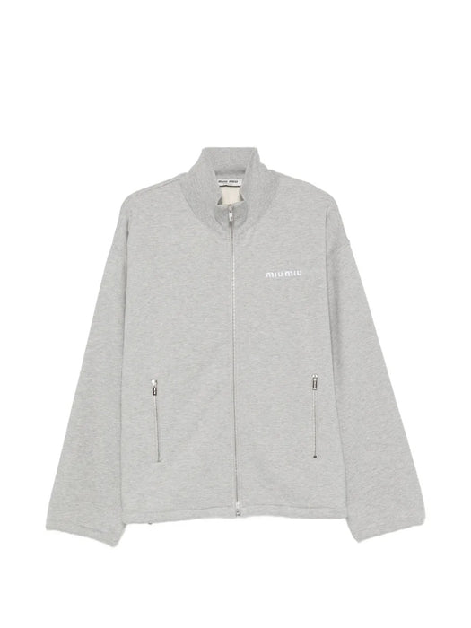 Logo-embroidered zip-up sweatshirt MJL042 S OOO 13UKF0031 MIU MIU 