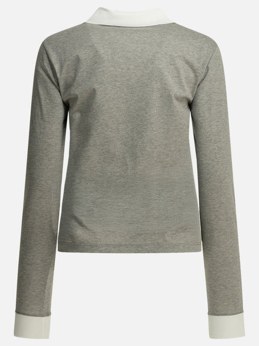 Buttonless polo shirt with logo MJLA57 192QF052N MIU MIU 
