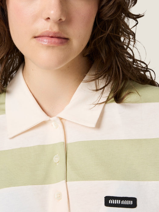 Striped jersey polo shirt MJLA60 S OOO 195LF05KA MIU MIU 
