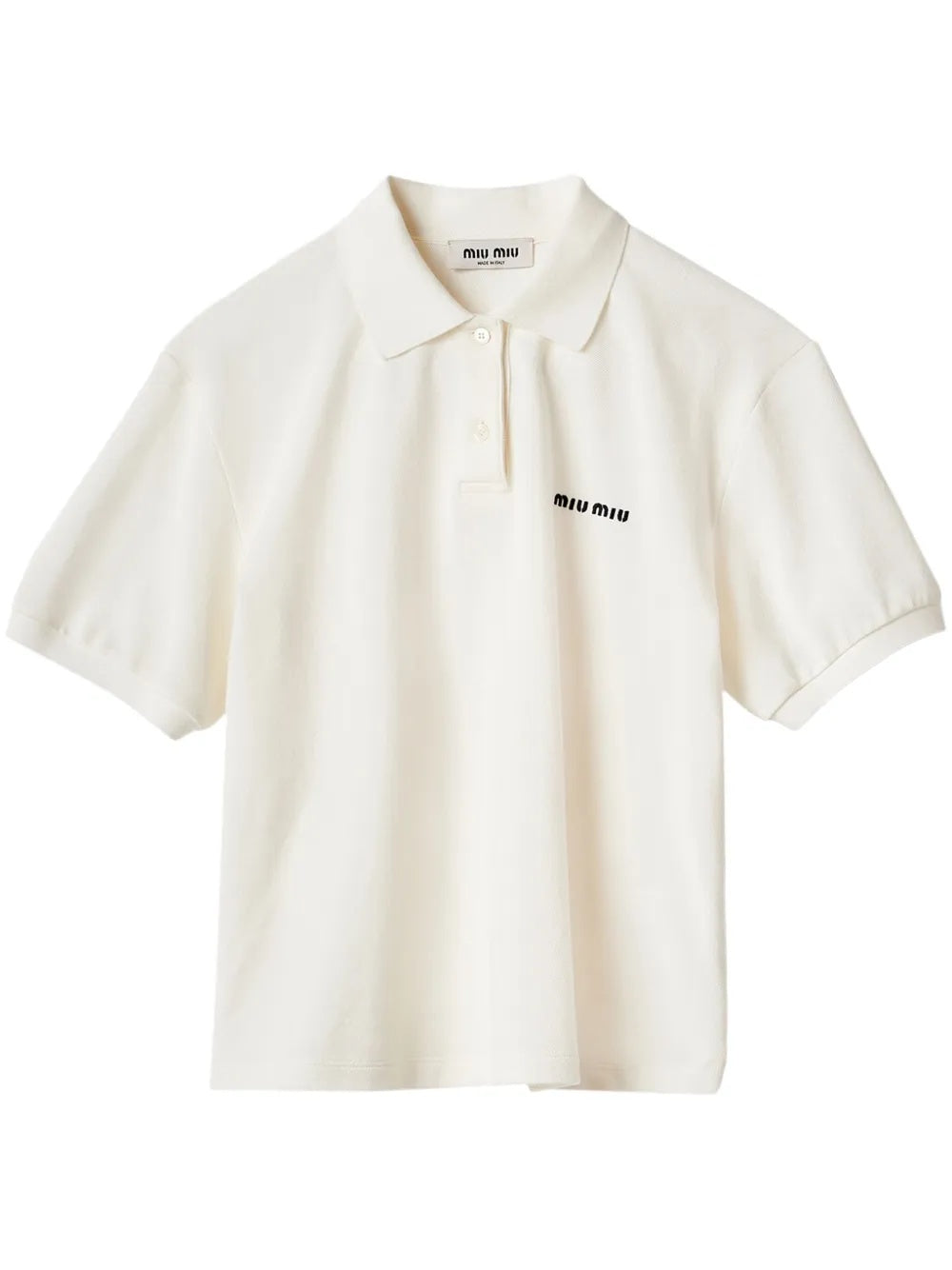 Logo-print short-sleeve polo top MJN535 S OOO 14RWF0009 MIU MIU 