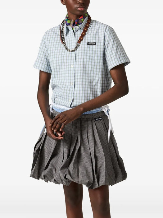 Checked poplin shirt MK1959 S OOO 196LF073K MIU MIU 