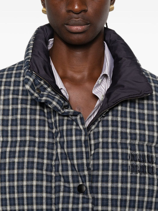 Reversible flannel down jacket ML1550 S OOO 6060F022X MIU MIU 
