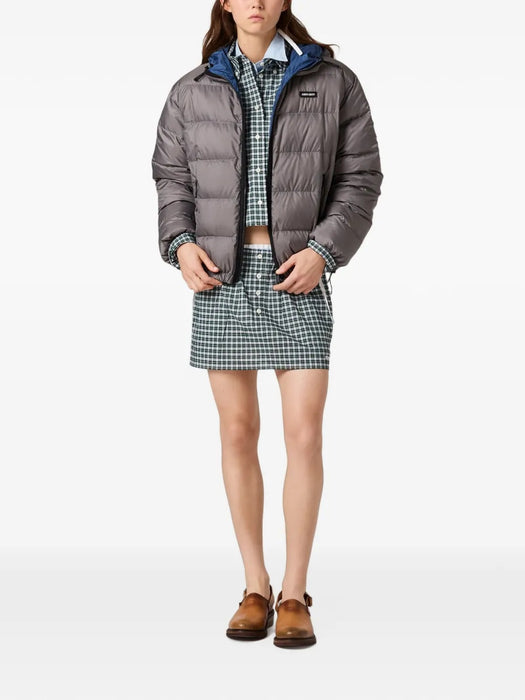 Light pongé down hoodie jacket ML1588 S OOO 1754F0276 MIU MIU 