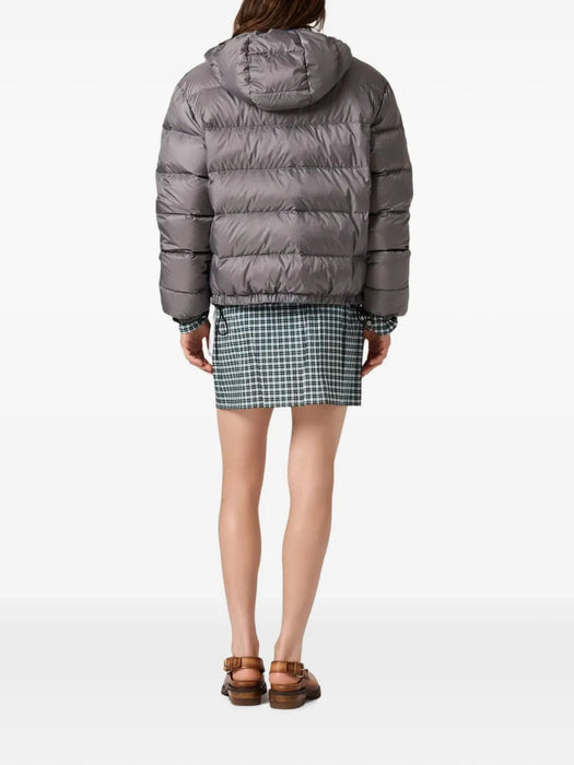 Light pongé down hoodie jacket ML1588 S OOO 1754F0276 MIU MIU 