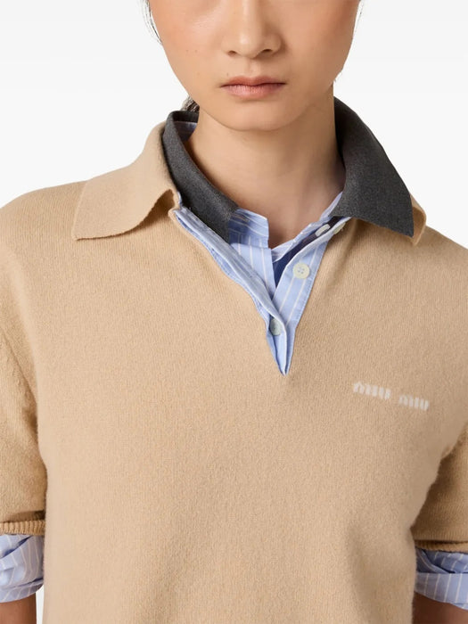 Cashmere polo top MMLA30 SOOO 15Z1F0627 MIU MIU 