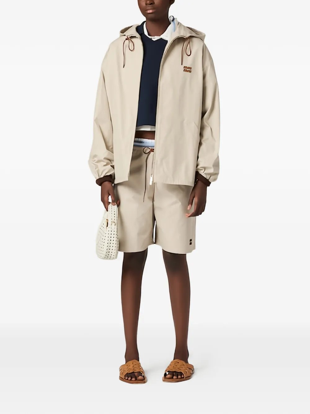 Single-breasted Panama cotton caban jacket MQ0002 S OOO 12NSF0A08 MIU MIU 