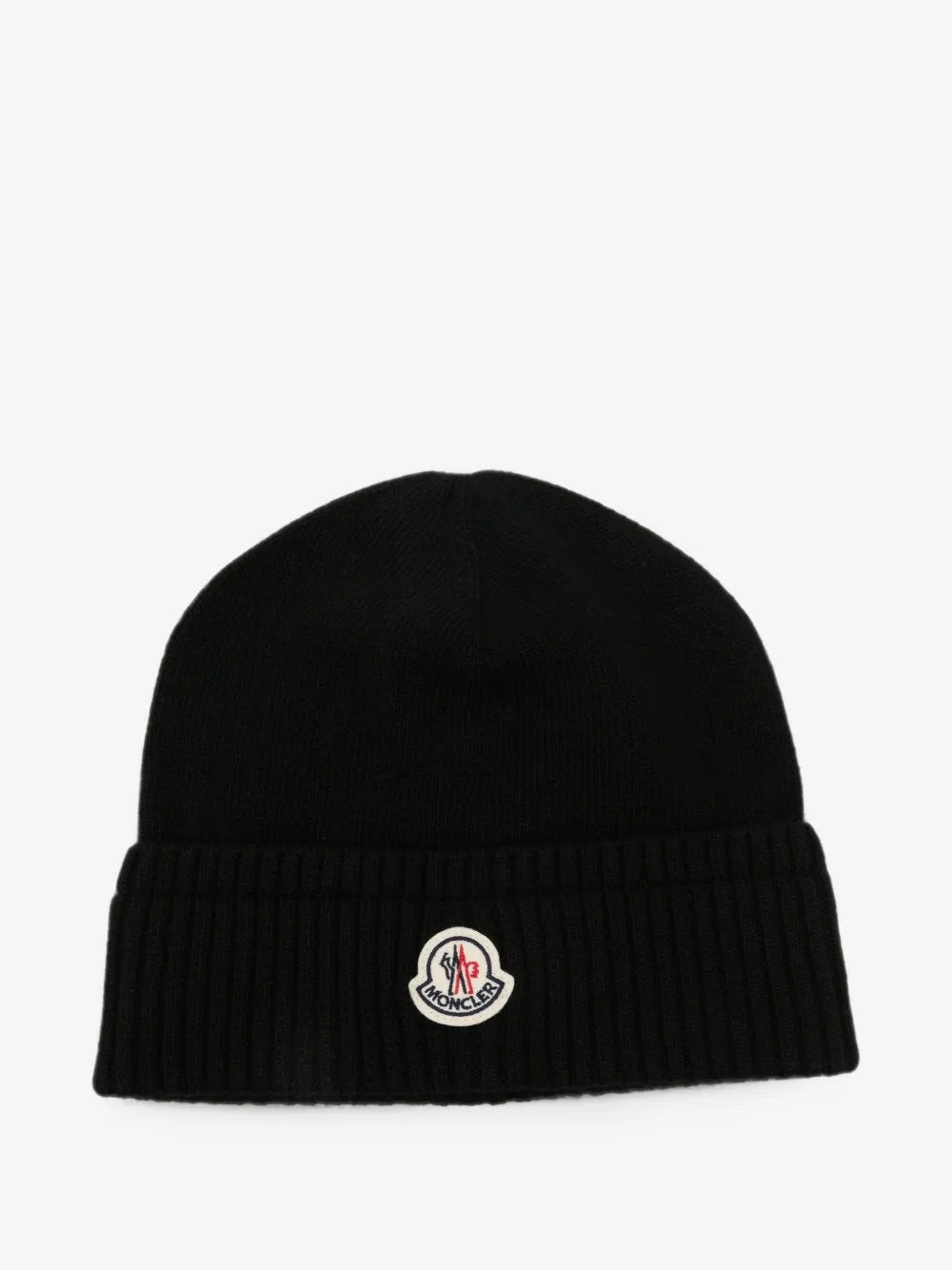 Logo patch ribbed-knit beanie hat L2091 3B00067 M4281 999 MONCLER 