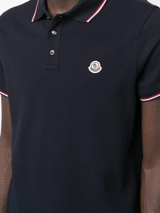 Logo-patch tipped polo shirt L2091 8A70300 84556 77X MONCLER 