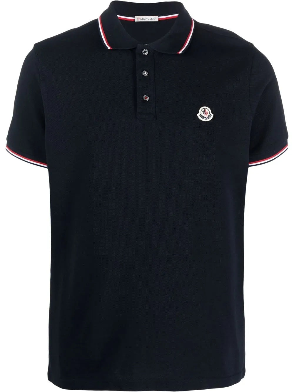 Logo-patch tipped polo shirt L2091 8A70300 84556 77X MONCLER 