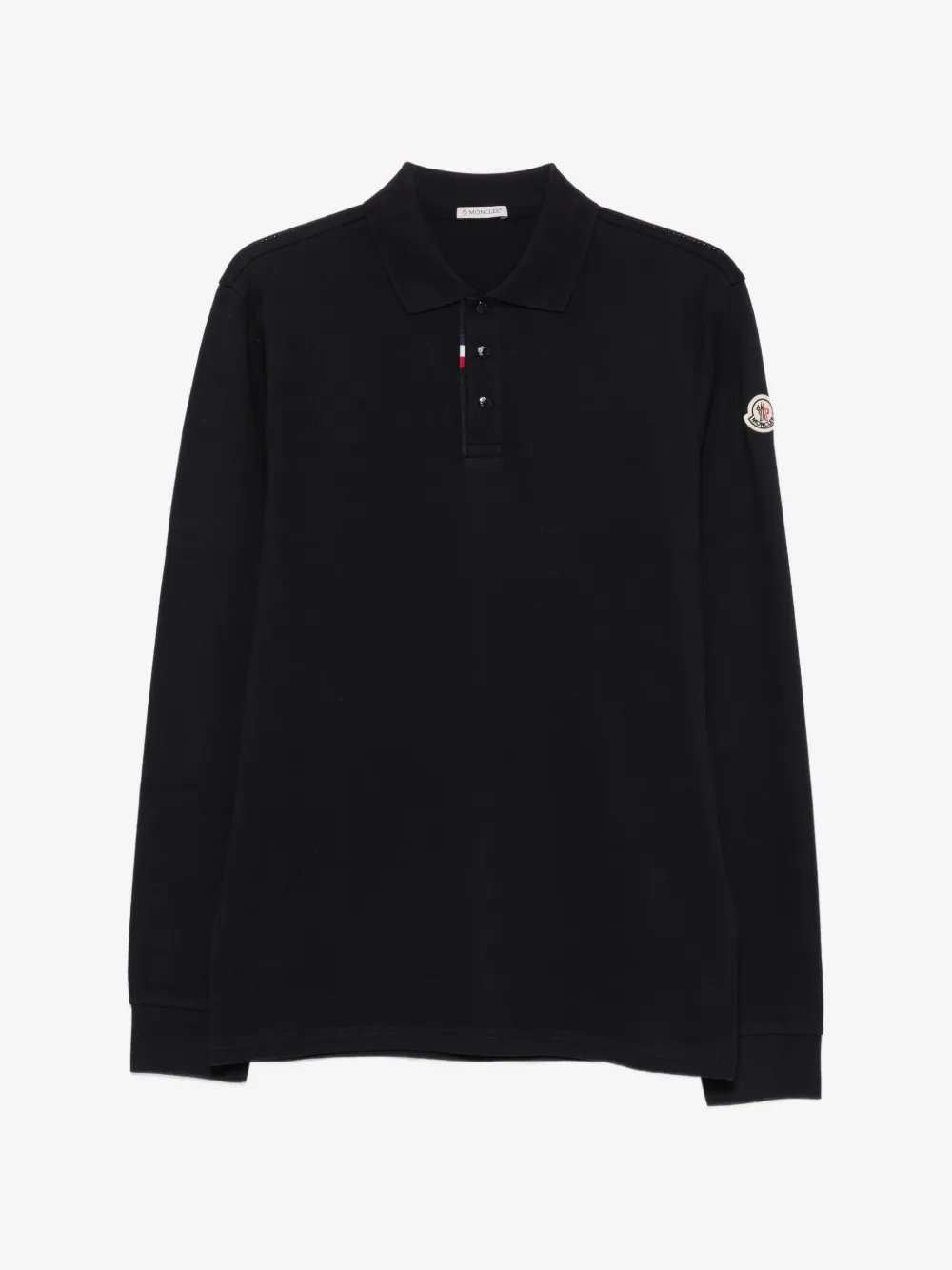 Logo-patch long-sleeve polo shirt L2091 8B00003 89A1677X MONCLER 