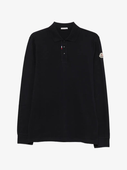 Logo-patch long-sleeve polo shirt L2091 8B00003 89A1677X MONCLER 