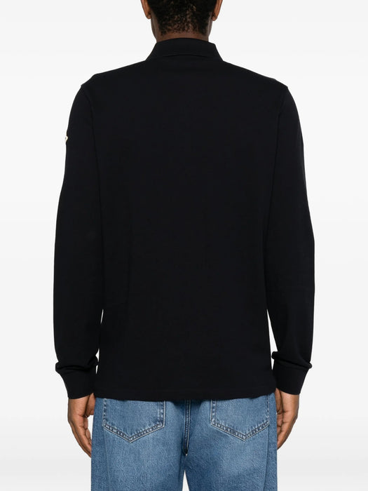 Logo-patch long-sleeve polo shirt L2091 8B00003 89A1677X MONCLER 