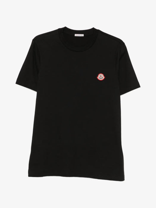 Logo-patch crew-neck T-shirt L2091 8C00045 89B8Y 999 MONCLER 