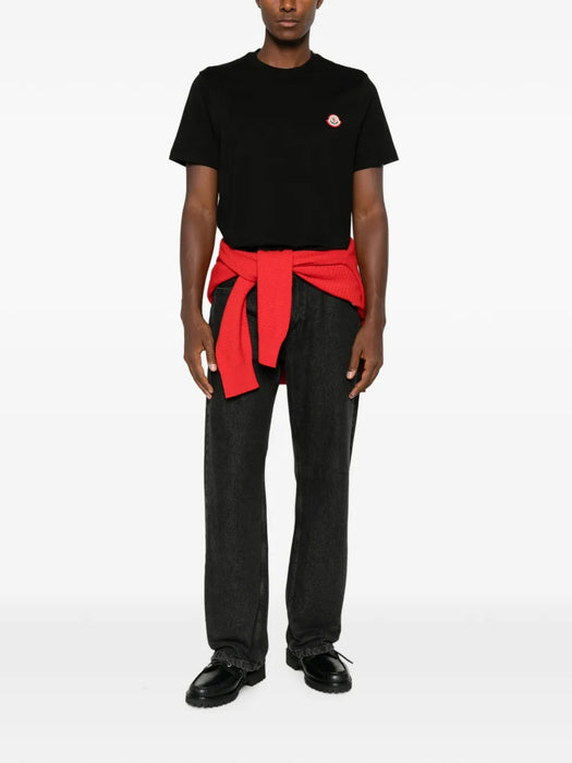 Logo-patch crew-neck T-shirt L2091 8C00045 89B8Y 999 MONCLER 