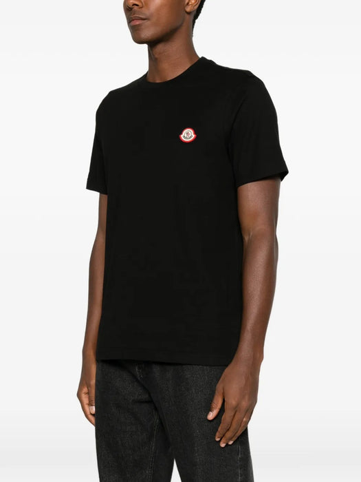 Logo-patch crew-neck T-shirt L2091 8C00045 89B8Y 999 MONCLER 