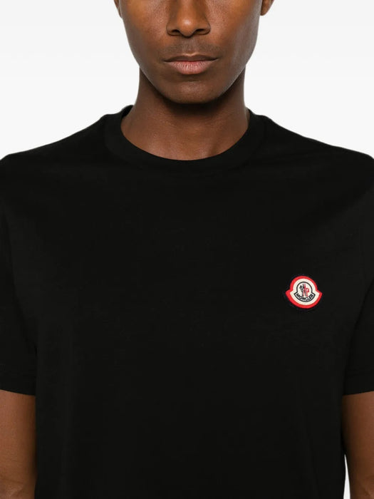 Logo-patch crew-neck T-shirt L2091 8C00045 89B8Y 999 MONCLER 