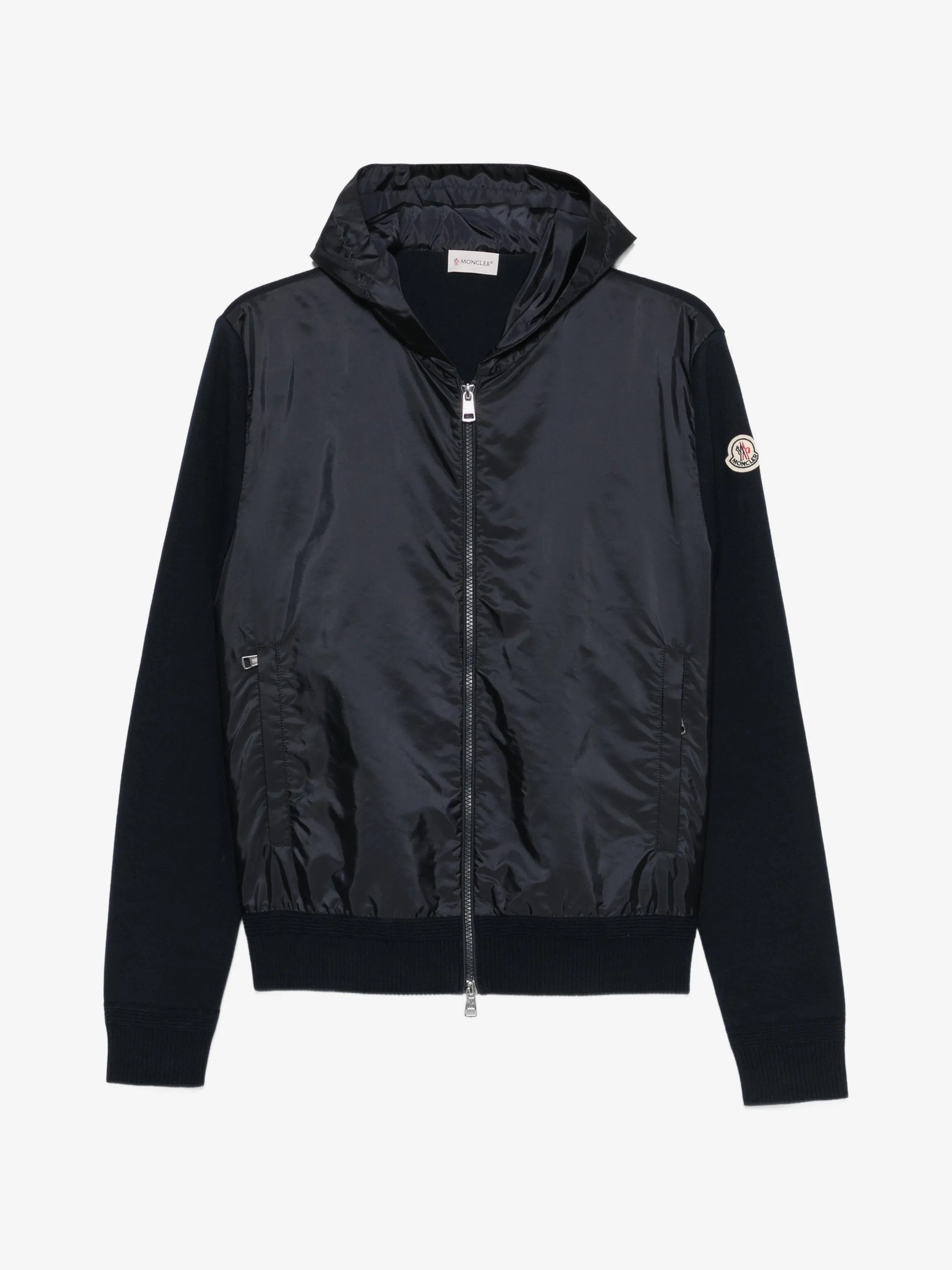 Logo-patch panelled hoodie L2091 9B00020 M1113 776 MONCLER 