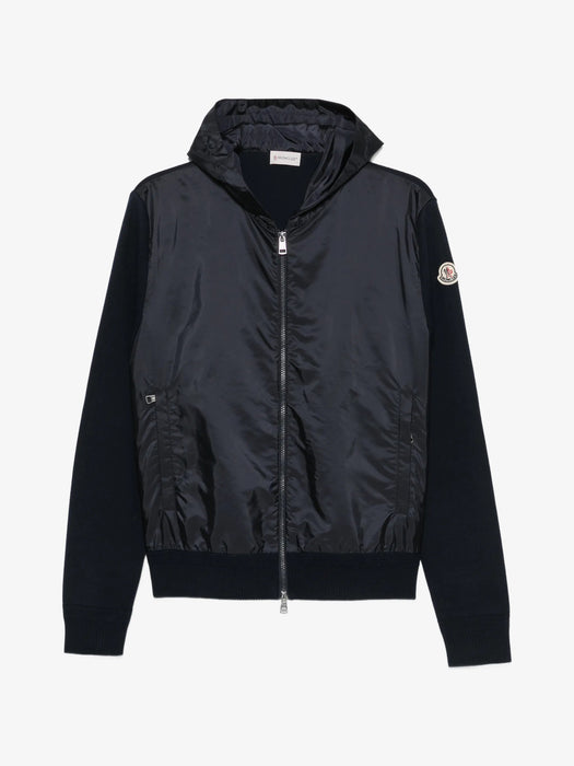 Logo-patch panelled hoodie L2091 9B00020 M1113 776 MONCLER 