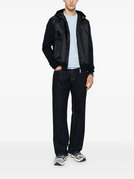 Logo-patch panelled hoodie L2091 9B00020 M1113 776 MONCLER 