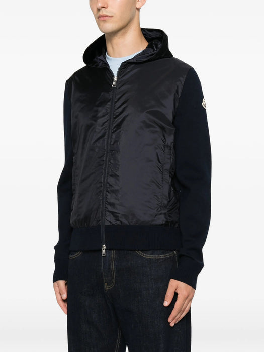 Logo-patch panelled hoodie L2091 9B00020 M1113 776 MONCLER 