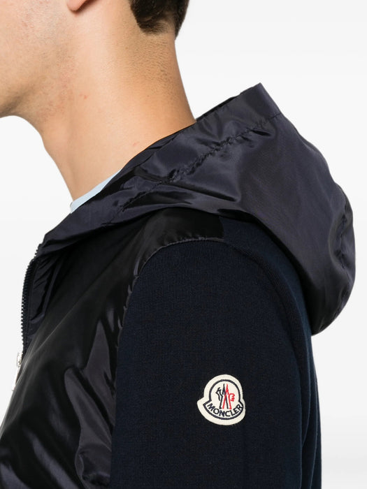 Logo-patch panelled hoodie L2091 9B00020 M1113 776 MONCLER 