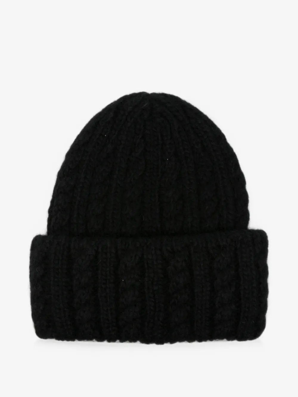 Cable-knit logo-patch beanie hat L2093 3B00031 - N0403 999 MONCLER 