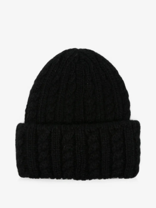 Cable-knit logo-patch beanie hat L2093 3B00031 - N0403 999 MONCLER 