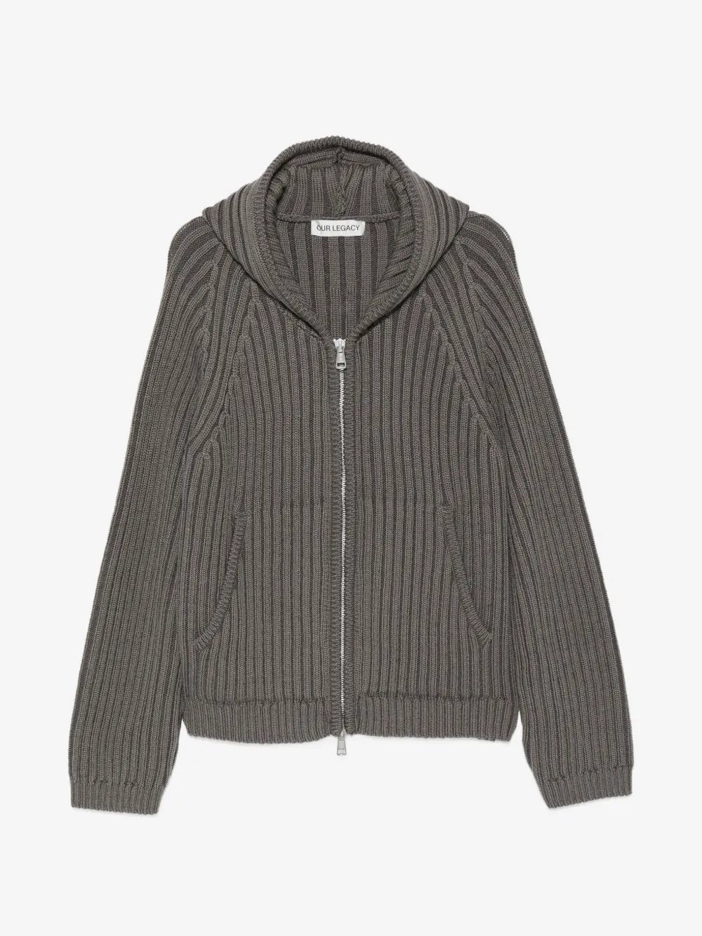 Level ribbed-knit hoodie cardigan M4263LS  OUR LEGACY 
