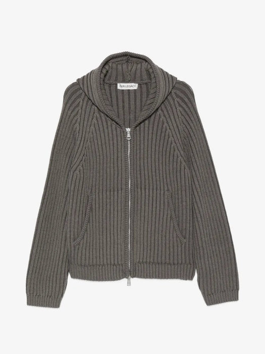Level ribbed-knit hoodie cardigan M4263LS  OUR LEGACY 