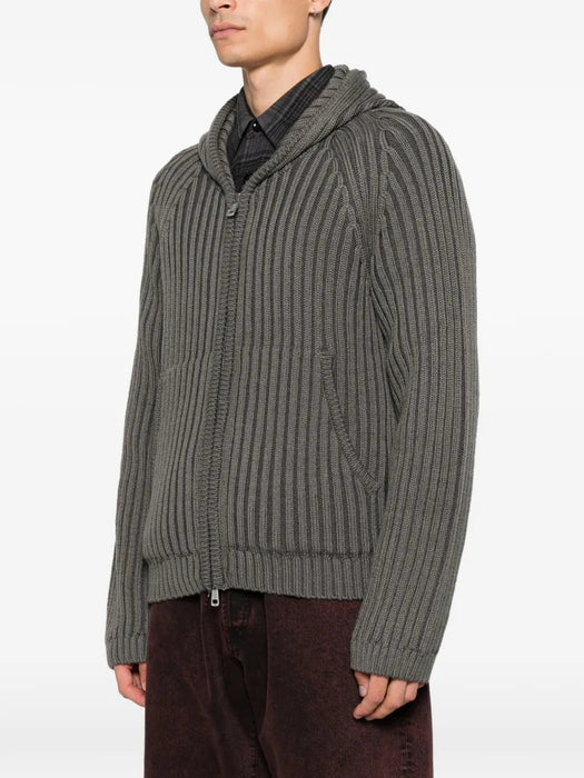 Level ribbed-knit hoodie cardigan M4263LS  OUR LEGACY 