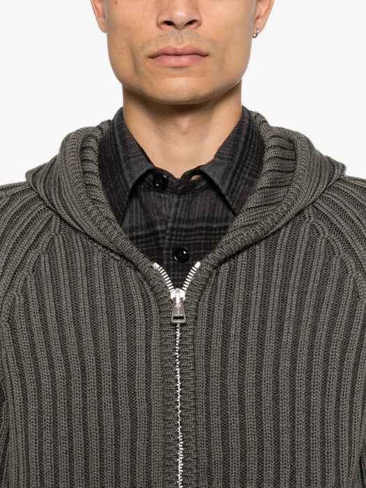 Level ribbed-knit hoodie cardigan M4263LS  OUR LEGACY 