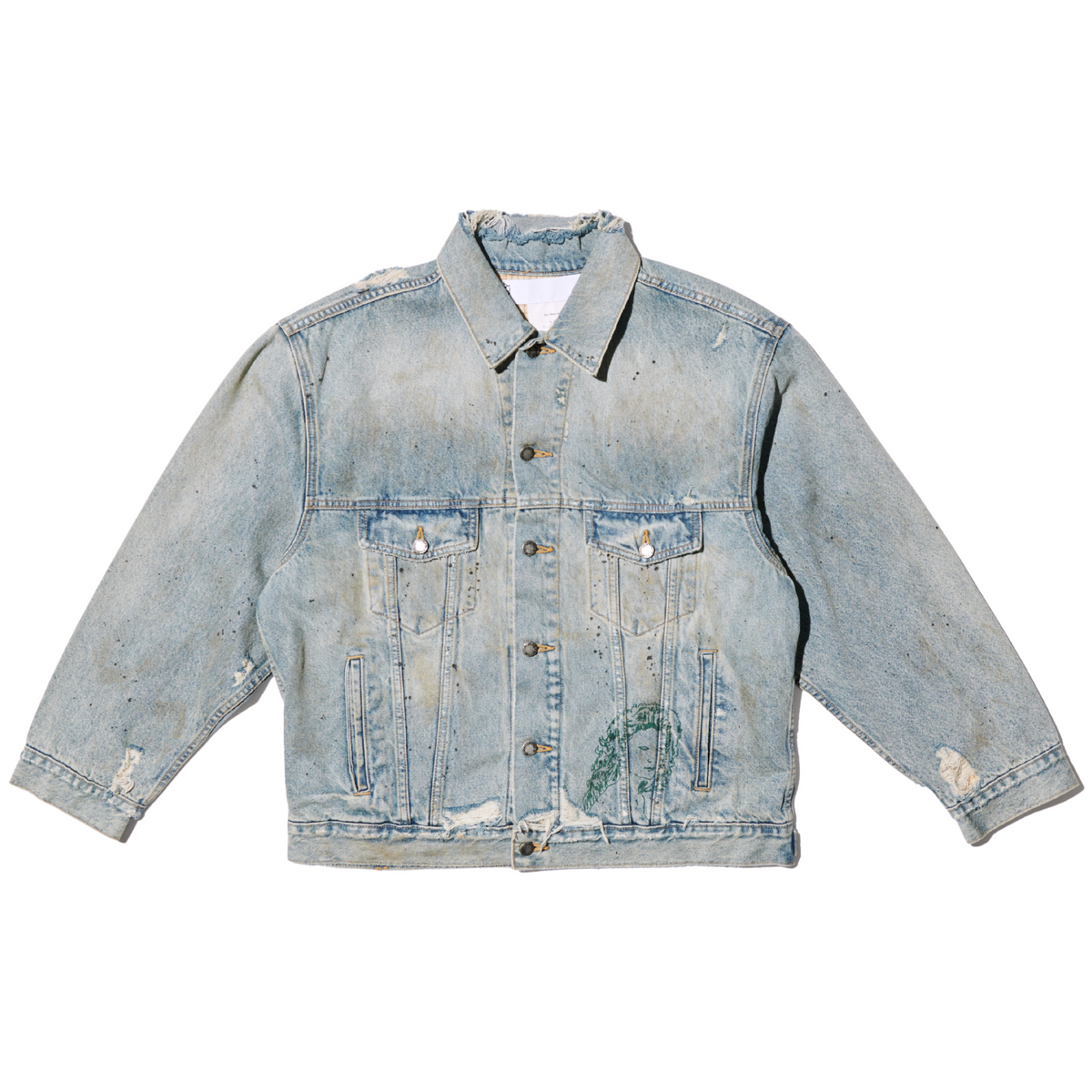 Athenians Oversized Denim Jacket 7M001Q3018LDM LIGHT WASH DENIM PALY HOLLYWOOD 
