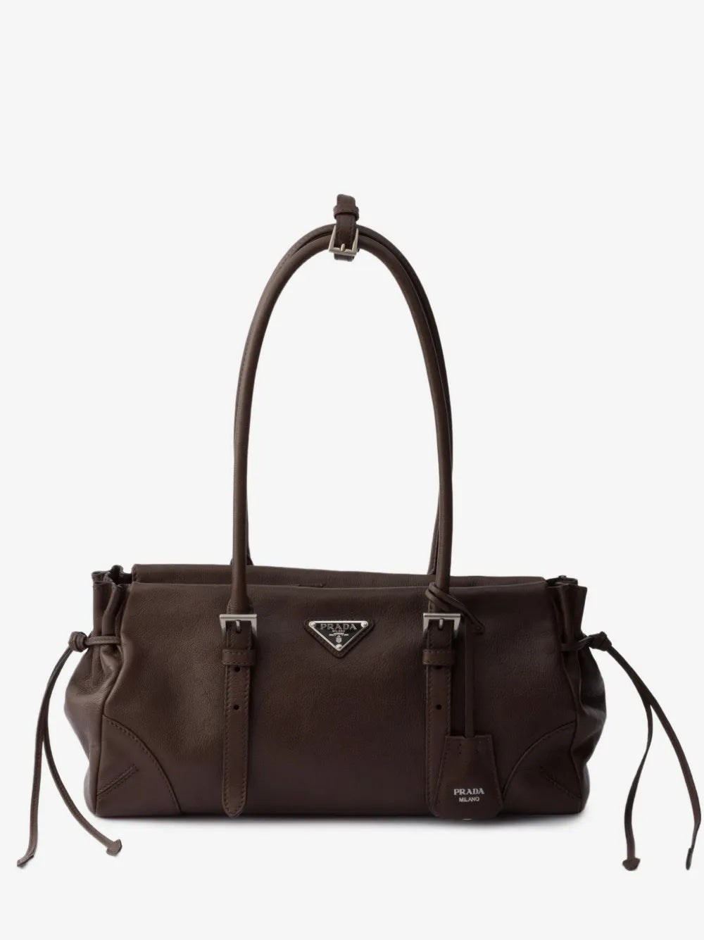 Buckle-detail leather tote bag 1BG628 V OOX 2HF2F05RC PRADA 