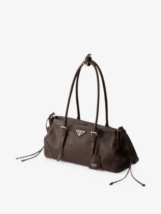 Buckle-detail leather tote bag 1BG628 V OOX 2HF2F05RC PRADA 