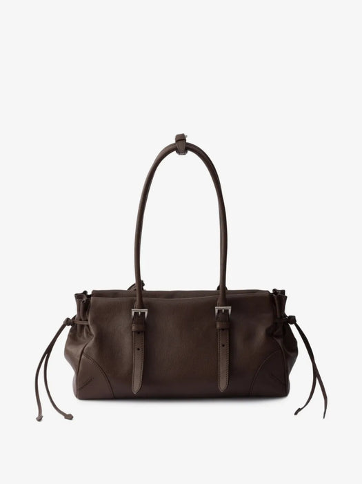 Buckle-detail leather tote bag 1BG628 V OOX 2HF2F05RC PRADA 
