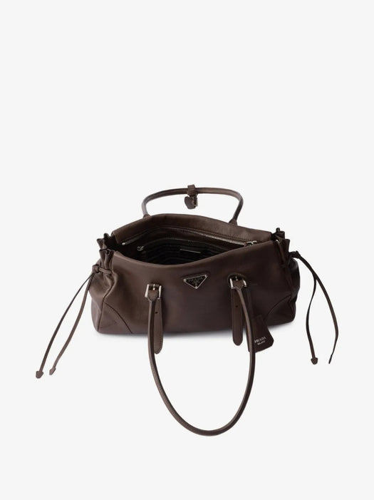 Buckle-detail leather tote bag 1BG628 V OOX 2HF2F05RC PRADA 