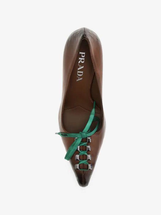 Antiqued leather pumps 1I612O F A085 V69F0324 PRADA 