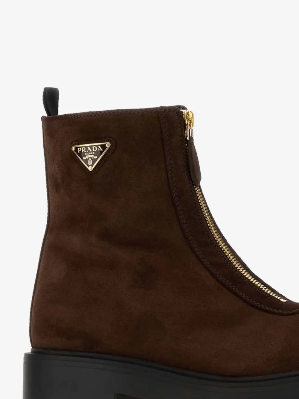 Front-zip enamelled Triangle ankle boots 1T328O F 050 054F0003 PRADA 