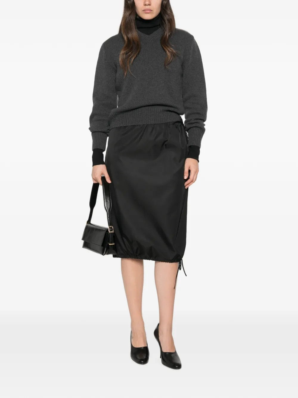 Drawstring-hem midi skirt 21H060 S WAO 1WQ8F0002 PRADA 
