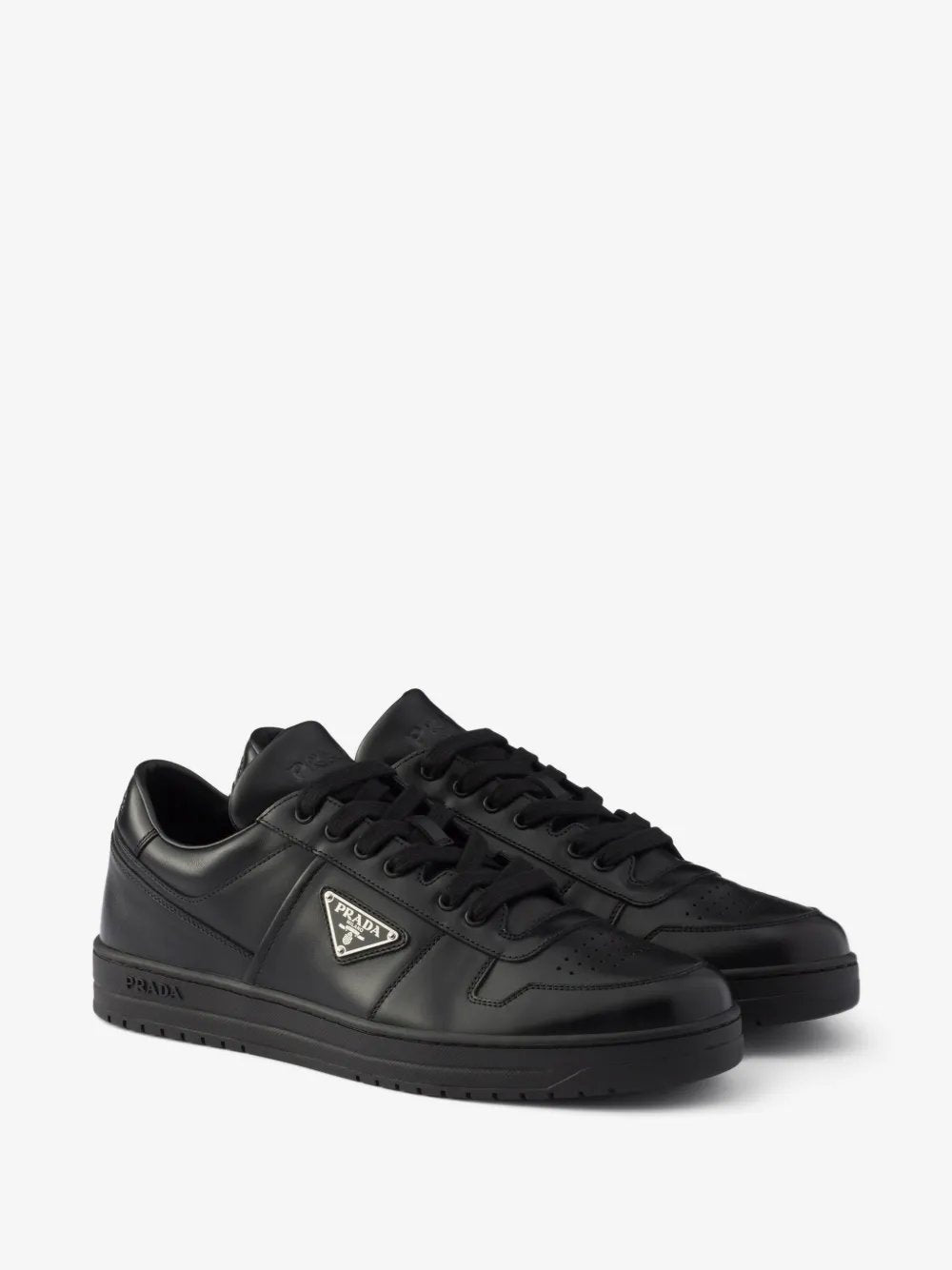 Downtown triangle-logo leather sneakers 2EE364 F D003 3LJ6F0002 PRADA 
