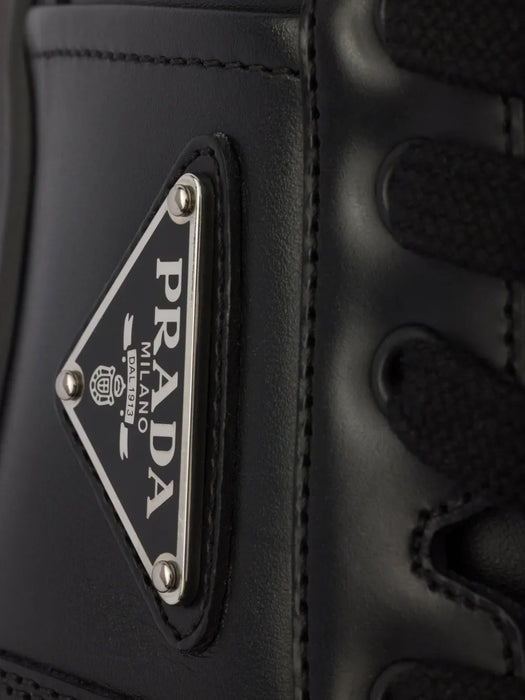 Downtown triangle-logo leather sneakers 2EE364 F D003 3LJ6F0002 PRADA 