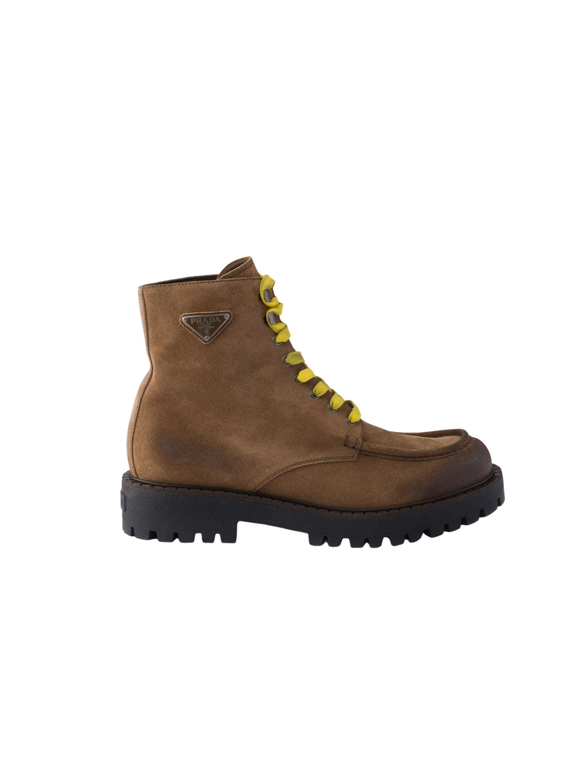 Aged suede lace-up ankle boots<BR/> 2TE214 F G001 0B2F0E2Q PRADA 