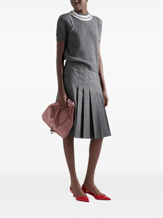 Rush stitch pleated skirt P10B4 S OOO 6011F0480 PRADA 