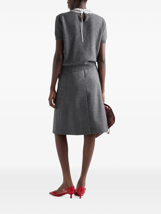 Rush stitch pleated skirt P10B4 S OOO 6011F0480 PRADA 